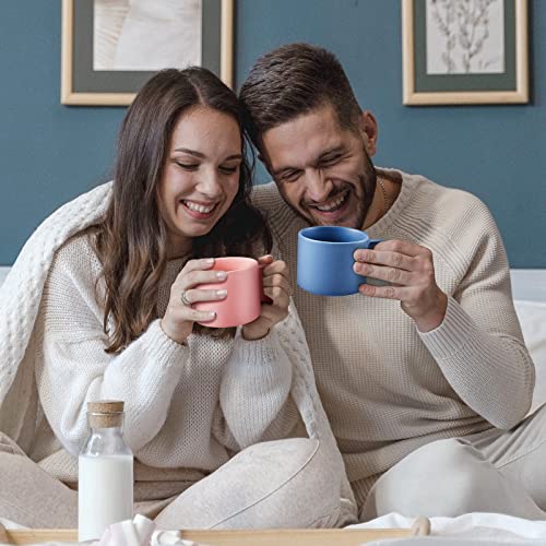 VOBAGA Coffee Mug 11 oz Tea Cup with Flat-Bottom Warming Coffee Milk for Office and Home (Light Blue) by VOBAGA - Used condition - Image 7