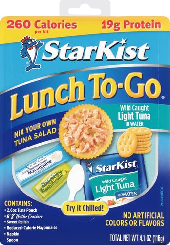 Image of StarKist Lunch To-Go Chunk Light Mix Your Own Tuna Salad (Pouch), 4.1 Ounce Kit (Pack of 4)