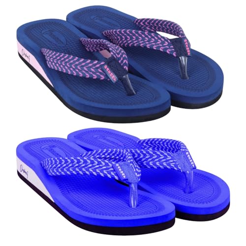 Image of Dashny Women's (1437-1434) |Extra Super Soft Comfortable Slippers |Nevy Brown Casual Slides Slippers