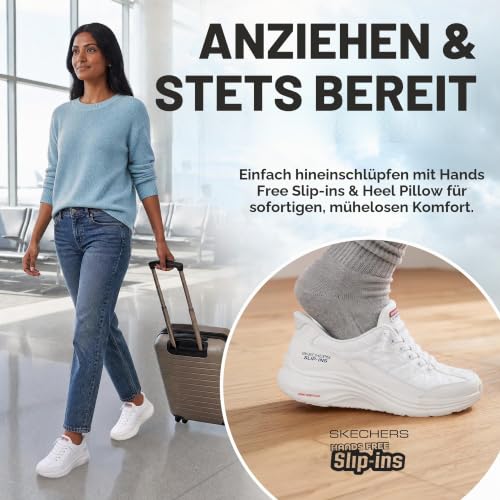 Skechers Damen Contour Foam In Motion Turnschuhe, White Mesh/Duraleather/Leather/Red Trim, 36 EU – Ansicht 6
