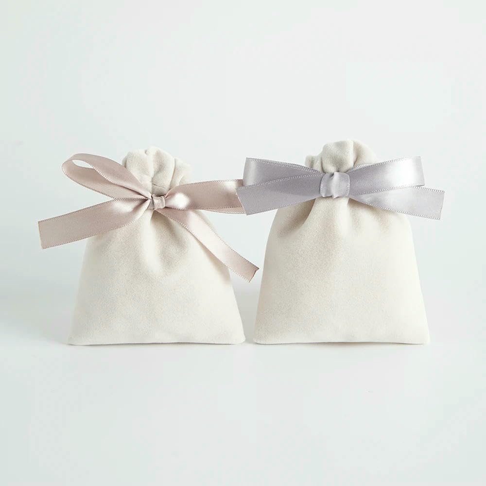 50 Stück Beige Samtbeutel, Schmuckbeutel mit Kordelzug für Hochzeitssüßigkeiten, Geschenke, Reiseverpackungen, Aufbewahrung
