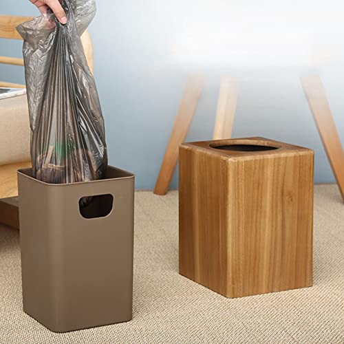 Caneca de Basura Cuadrada de Madera 8L miniatura 7