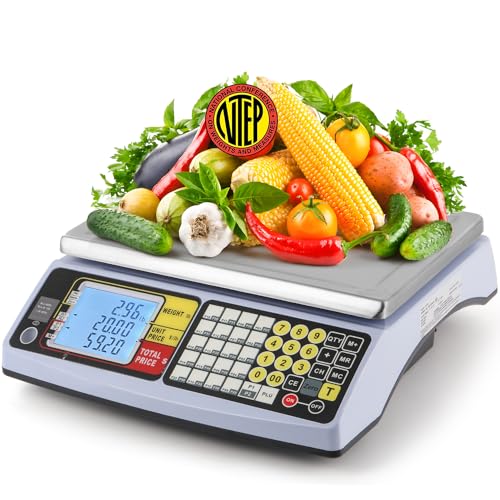 Bonvoisin Price Computing Scale 66 lb Commercial Food Produce Scale for Farmers Markets, COC...