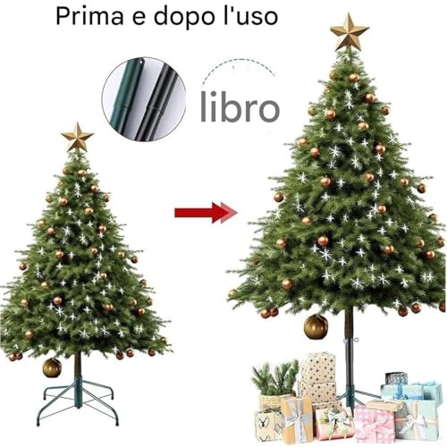 Soporte de hierro para árbol de Navidad con base metálica estable y duradera 5