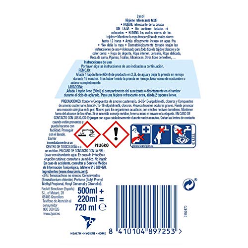 Lysol - Textieldesinfectiemiddel voor kleding, verwijdert virussen, schimmels, bacteriën en slechte geuren, zonder… - Image 3