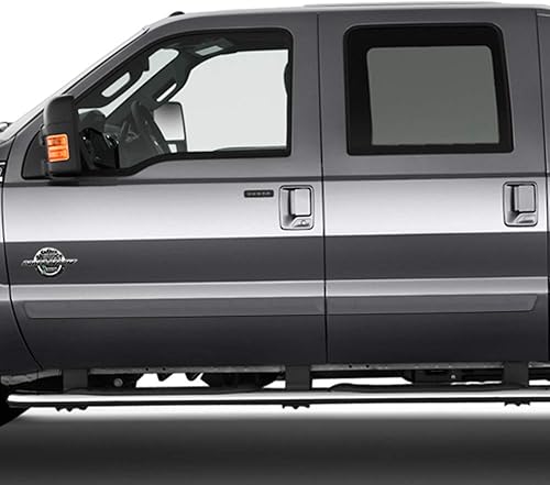 Miniatura 2 de Dawn Enterprises FE2-F250350-CC Moldeo lateral de cuerpo final acabado compatible con Ford F-250, F-350 - Blanco platino (UG)