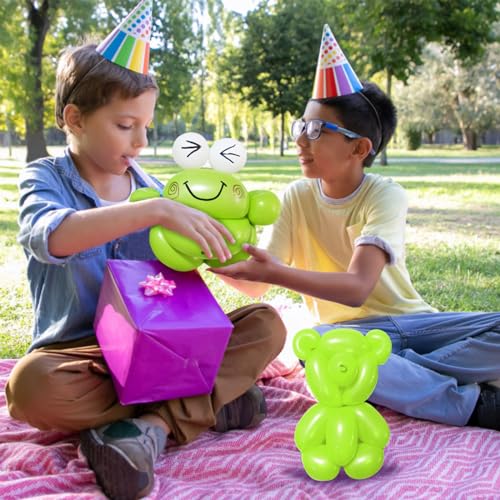 Image of 100Pcs Light Green 260 Balloons, Long Balloon for Tying Balloon Arch, Long Skinny Balloons for Twisting Ballons Animal balloons Birthday Party Wedding Festival Decorations