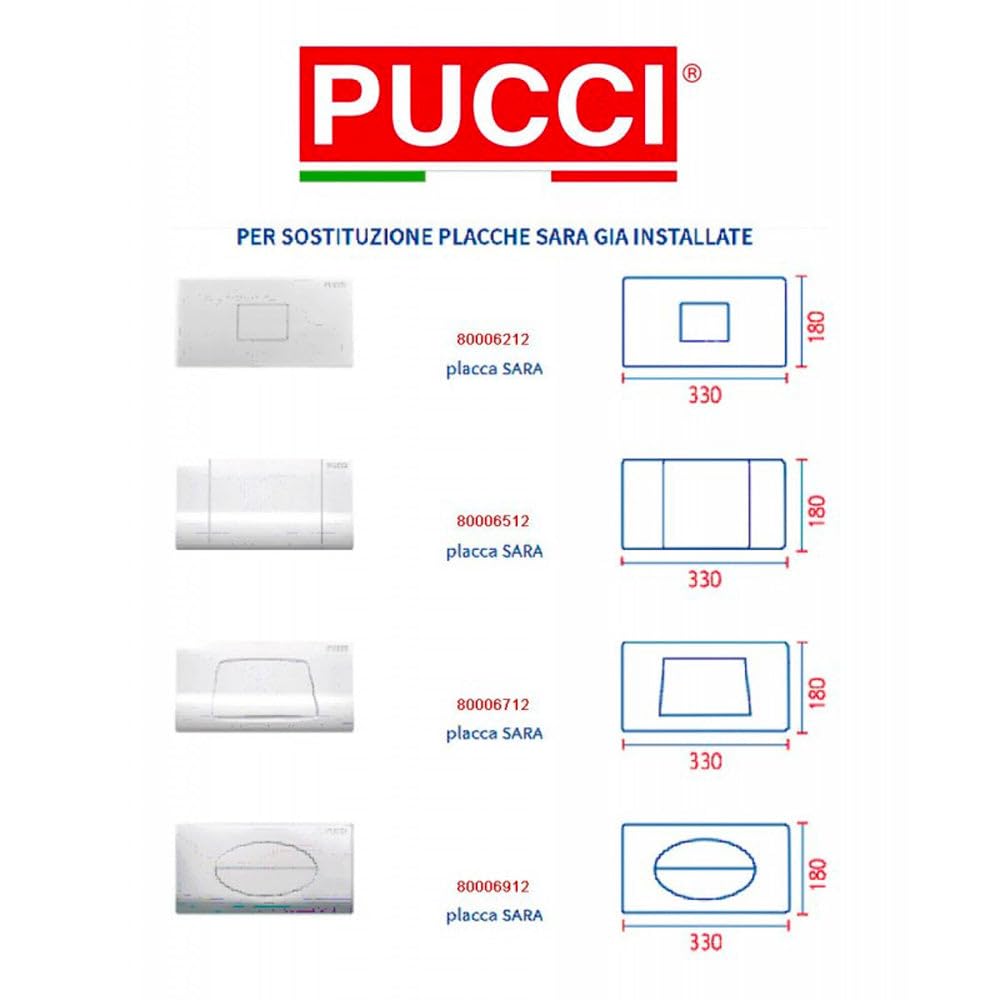 Pucci Sara Rinnova 28×18 placca di Comando Bianca | 80179680