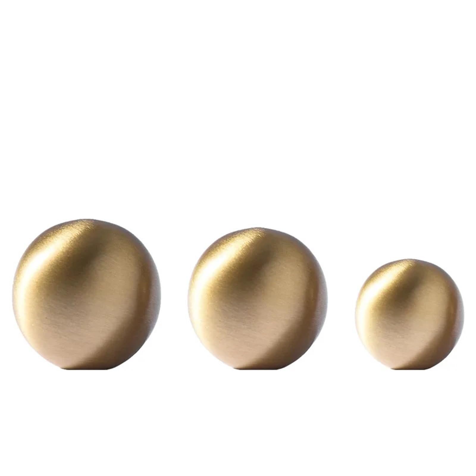 bogniga Handles 10PCS Solid Brass Balls Satin Gold Cabinet Handles Drawer Knobs Round Wardrobe Pulls Furniture Hardware(Dia 30mm)