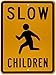 Brady 94240 18" Width x 24" Height B-959 Reflective Aluminum, Traffic Sign Standard, Legend "Slow Children" (with Picto)