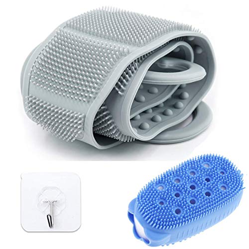 Silicone Back Scrubber ,2021 Updated Extra Long Bath Body Brush And Face Cleaner Long Exfoliating Brush ,Easy to Clean Washer Exfoliating More Hygienic