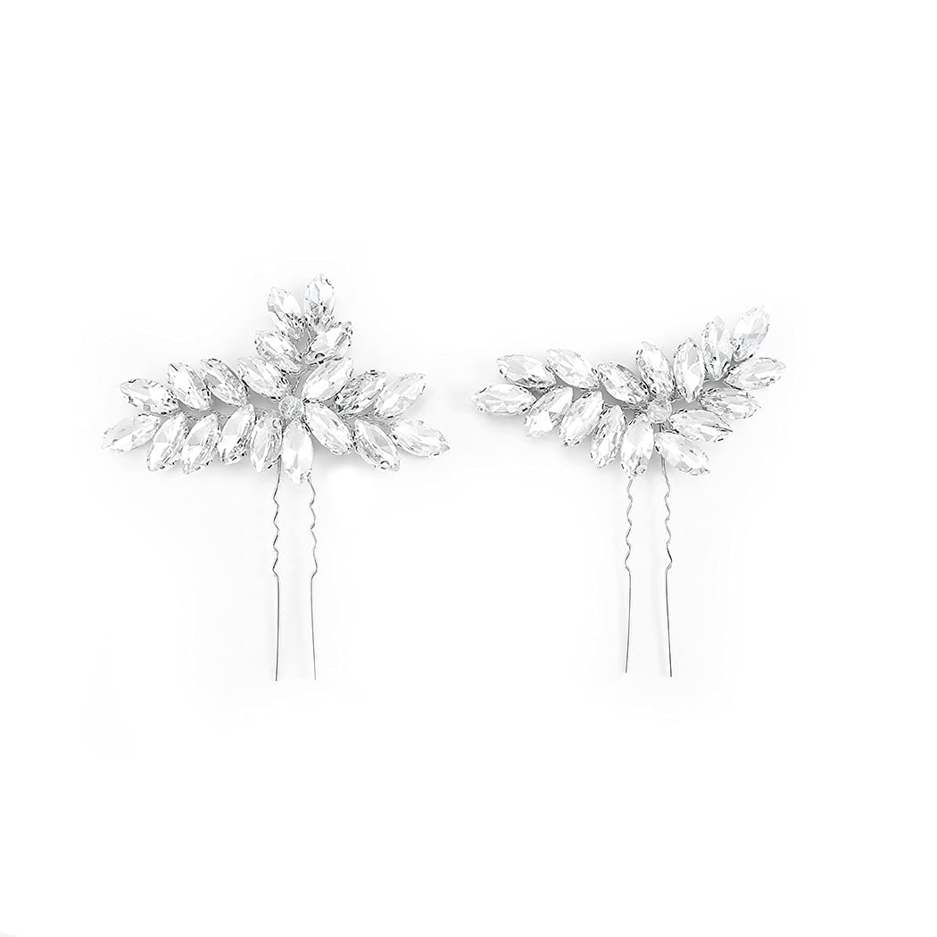 Aukmla Bride Wedding Hair Pins Decorative Rhinestone Bridal