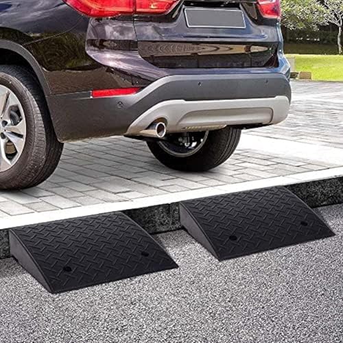 Rampes de trottoir en caoutchouc robuste pour mobilité réduite Rampes de seuil portables pour scooter, skateboard et moto, solutions d'entrée noir, 50 x 80 x 14 cm