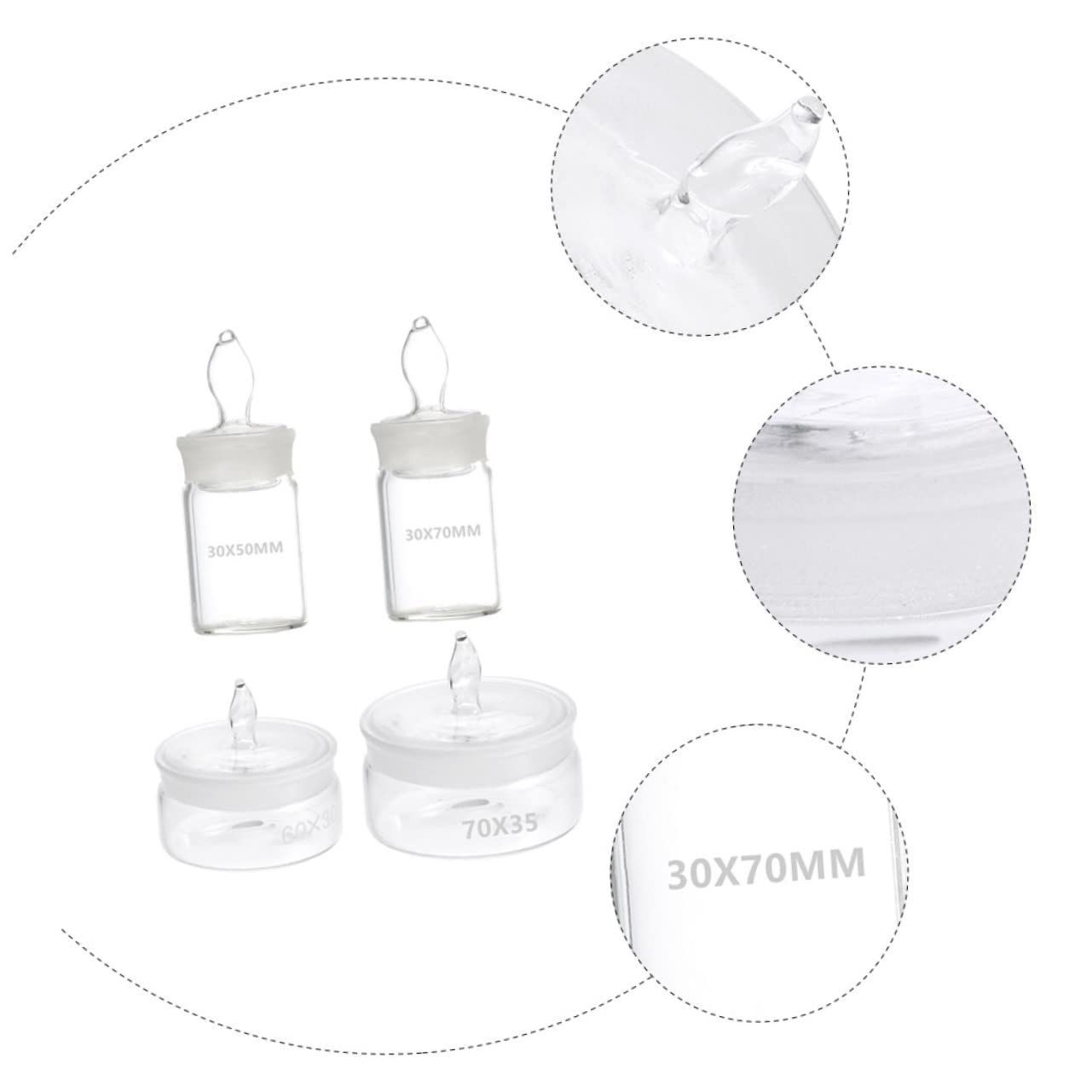 CIYODO 4pcs Tall Labs Weighing Bottle Chemical Weighing Bottle Lab Equipment Glassware