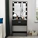 Tribesigns Vanity Set with Lighted Mirror, Makeup Vanity Dressing Table Dresser Desk for Living Room Bedroom, Black (10 Cool White Bulbs)