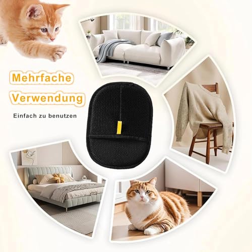shixpiov Fellpflegehandschuhe 2er-Set– Doppelseitige Statische Tierhaarentferner,Wiederverwendbare&Waschbare Haustierpflege-Handschuhe für Entfernt Hunde&Katzen Fell von Sofa, Teppich, Kleidung