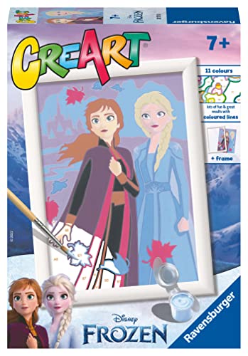 Ravensburger - CreArt Frozen: Sisters Forever, Kit dipingere 7+ anni