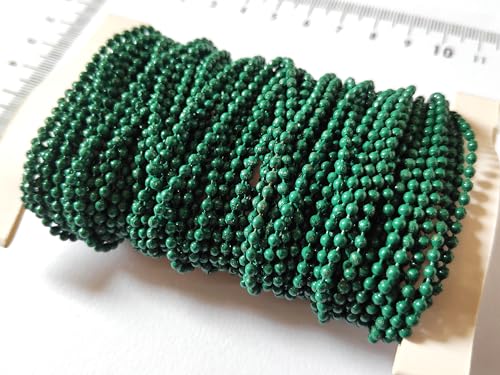 Image of GoSetGet! 12 mtr-Dark Green-1.5mm Metal Ball Chain for LIPPAN Art, Rangoli, Jewelry Making, Crafts, Decorative, Long Lasting Finish (12 Mtr DarkGreen)