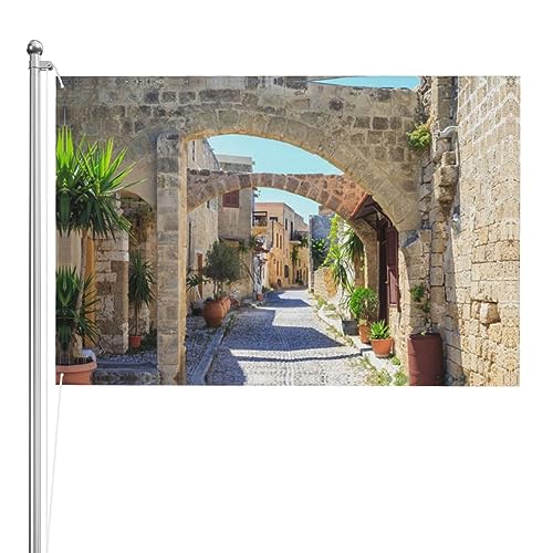 Drapeau de rue italien lisible des deux côtés pour résoudre le problème des bannières inversées