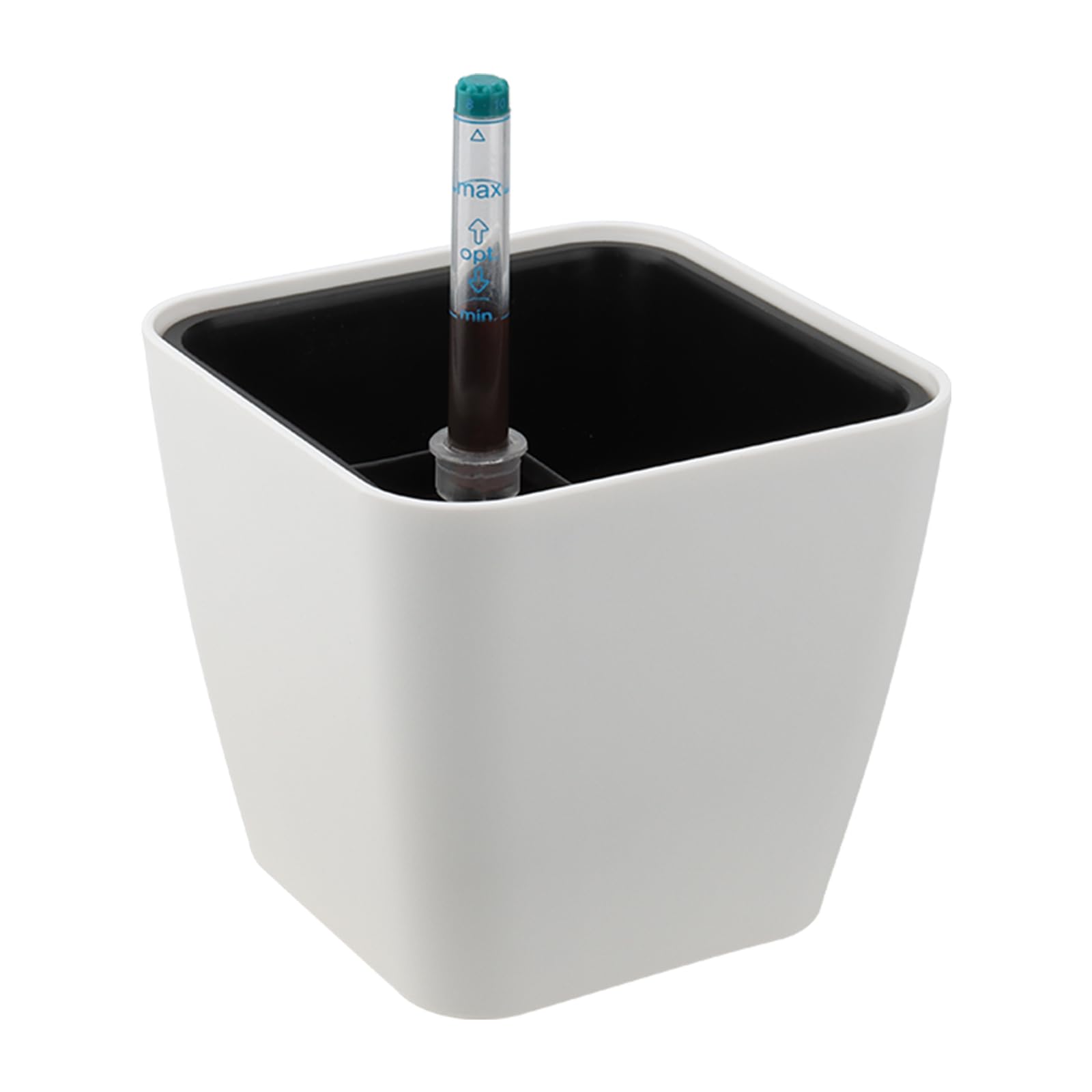 CPROSP 6 Vasi Autoirriganti con Indicatore del Livello dell'Acqua, Vasi per Erbe Aromatiche, Autoirriganti, 13,7 x 13,5 cm, con Sistema a Pentola, Colore Bianco
