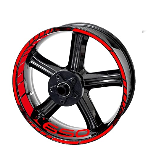 MAHIE Motorrad Rad Aufkleber Felge Reflektierende Dekoration Aufkleber Auto Zubehör Für Kawasaki Z750 Z800 Z900 Z1000 Felgenaufkleber (Color : Red z650)