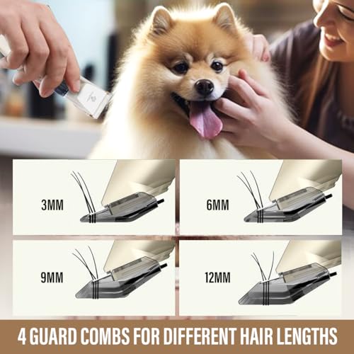 Image of kpl Bougiepaw Dog Clippers For Grooming | 12 Pcs Set | Low Noise | Rechargeable | Professional Pet Grooming Kit for Pets | Dog Shaver Clippers