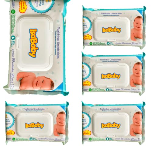 Kit 5 Toalha Umedecida Para Bebê Isababy Lenço Recem Nascido Baby...