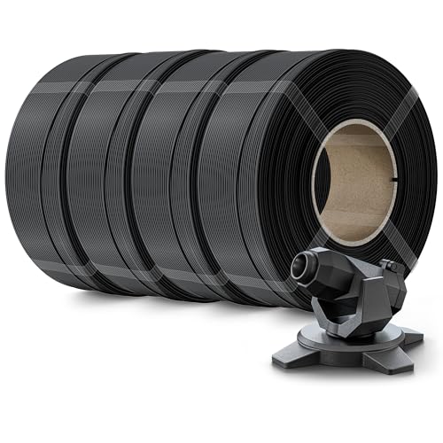 Image of Creality PETG Filament Refill 1.75mm 3D Printer Filament, 4kg (8.8lb) Refilament for Bambu Lab Reusable Spool, Dimensional Accuracy ±0.03mm, Black(4-Pack)