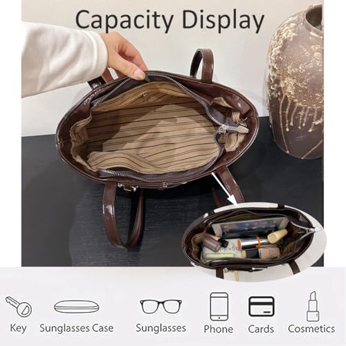 Vintage Y2K Shoulder Bag for Women - Small Belt Buckle Satchel Purse, Underarm Tote Handbag for Daily Use,-Coffee3