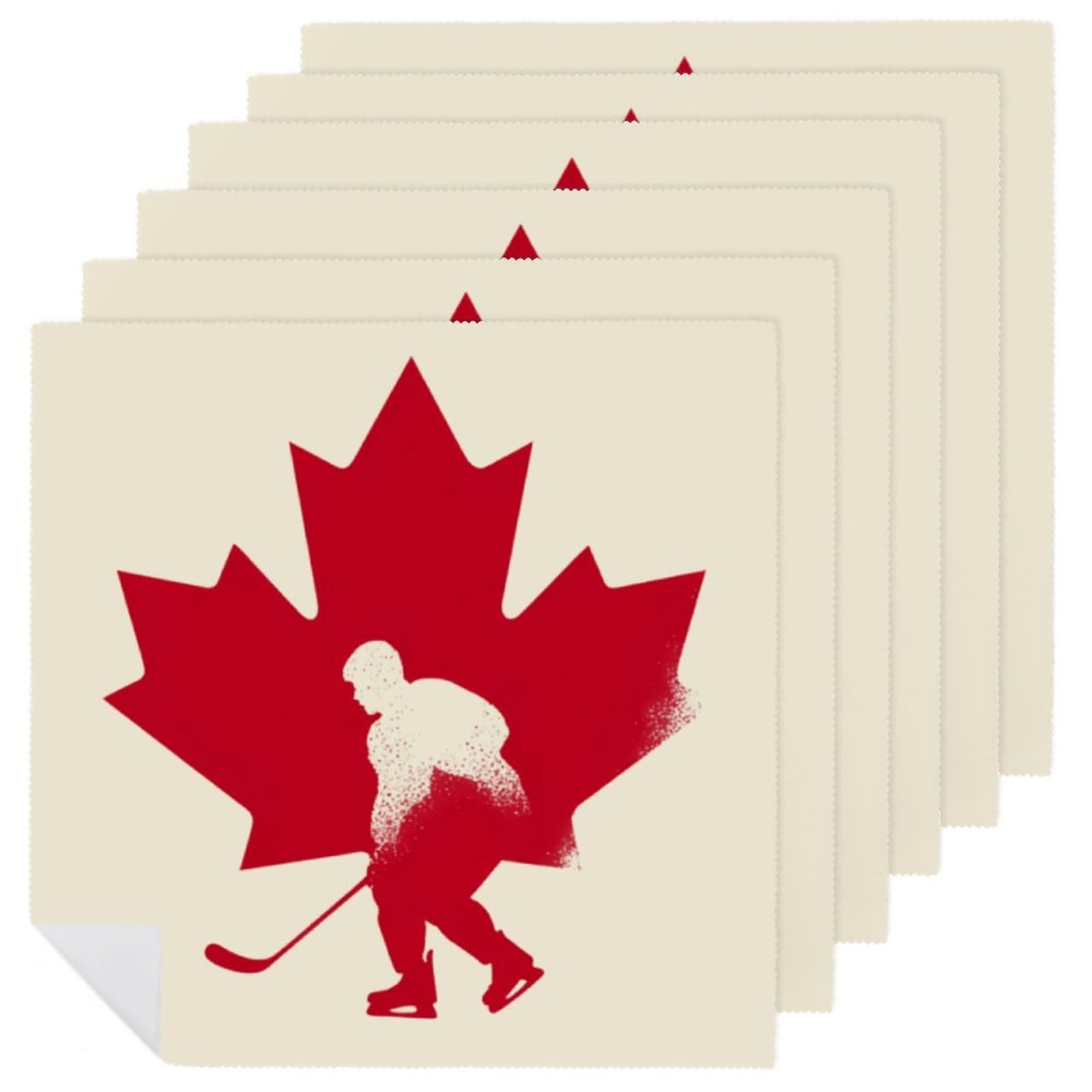Servilleta de mesa de arce suave Hockey Canada, lencería reutilizable para hoteles