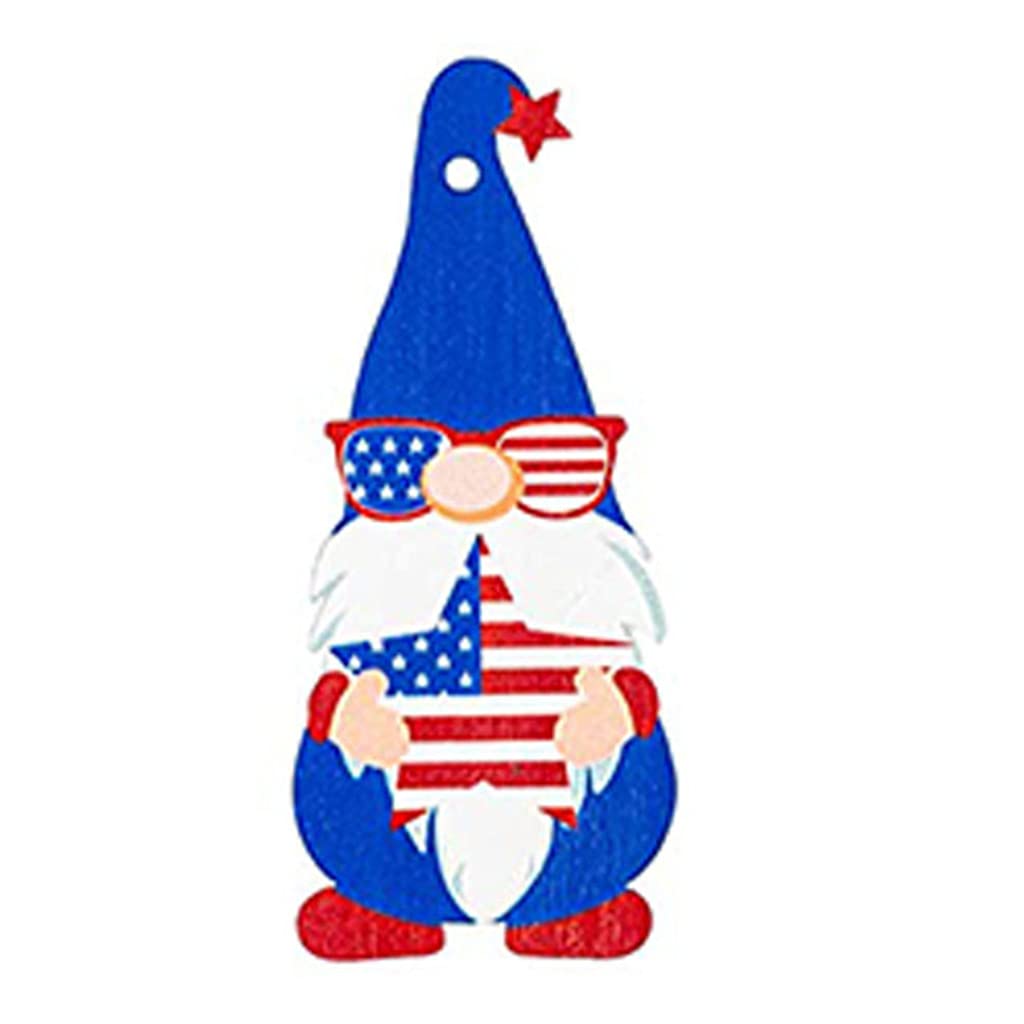 Buxuaaaa A Buxuaaa Independence Day Gnomes Ornaments 9 Crylic Patriotic Gnomes Shaped Crylic Slices Pendants Embellishment Tag Pendant Earrings