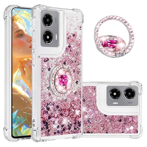 Coque paillettes Moto G Stylus 5G 2025 antichoc avec support anneau diamant