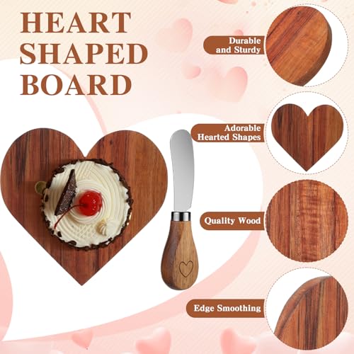 Set de 6 tablas y cuchillos en forma de corazón miniatura 3