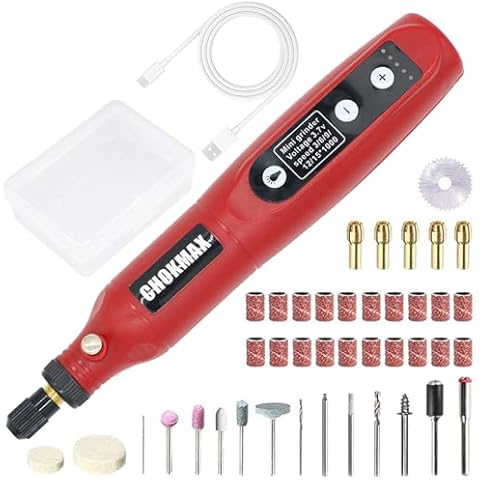 CHOKMAX Cordless Rotary Tool Kit, 3.7V Mini Grinder with 5 Variable Speed, Front LED Work Light, 42pcs Accessories Electric Multi-Tool for Polishing, Cleaning and Engraving Cover