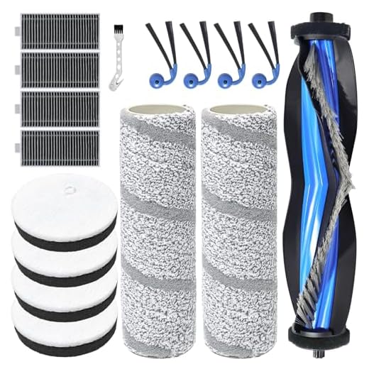 KiimSin Ersatzteile für Ecovacs Deebot X11 OmniCyclone Roboterstaubsauger Zubehör, 1 Hauptbürste, 2 Walzenbürsten, 4 Filterwatte, 4 Filter, 4 Seitenbürsten