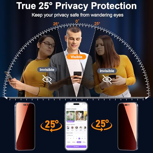 Image of Esanik [2-Pack for iPhone 17 Pro Sunset Color Privacy Screen Protector - Gradient Purple Anti-Spy Tempered Glass, Anti-Blue Light, Pink Military-Grade 9H Hardness,Shatterproof, Flawless Fit Tray