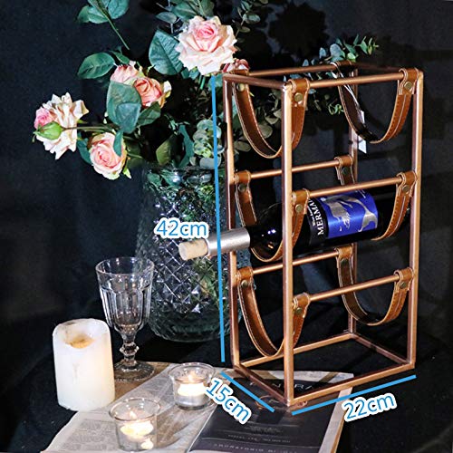 Soporte de vino de mesa para 3 botellas metal miniatura 2