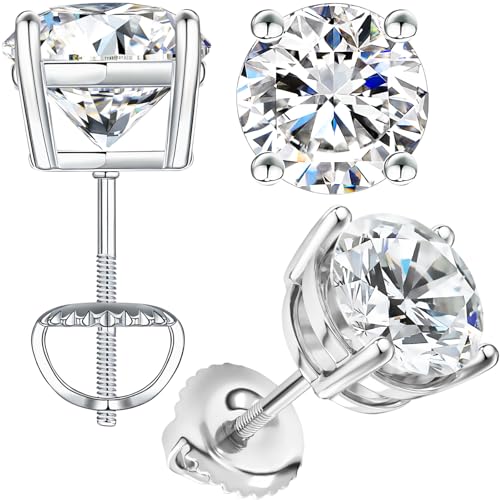 2Carat Moissanite Earrings Hypoallergenic 925 Sterling Silver Moissanite Studs Earrings Birthday Gifts for Wife/Mom on Party