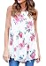 Dearlovers Women Summer Flowy Top Floral Loose Tunic Tank Tops Large Size White