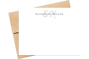 Modern Personalized Stationery Note Cards with Envelopes - Monogram Greeting Cards