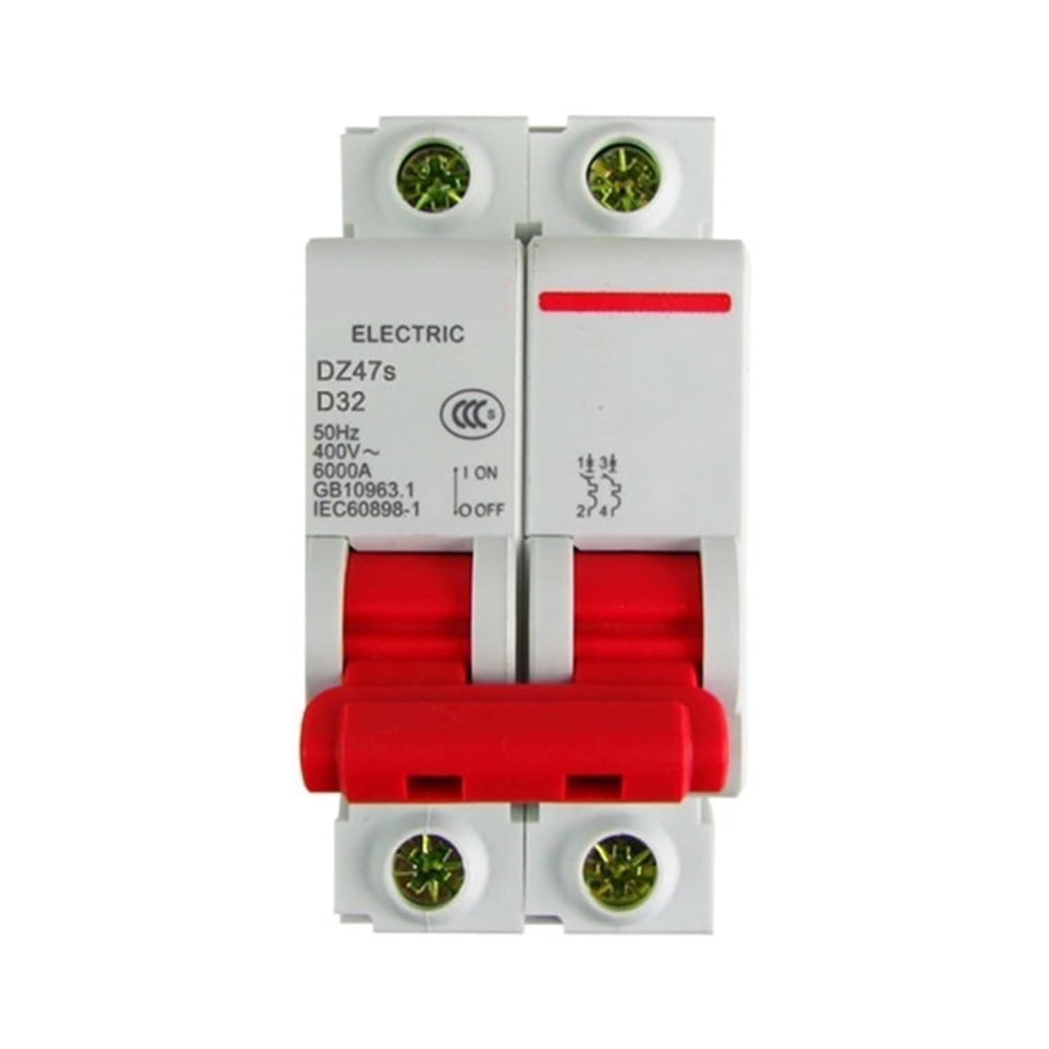 Disjoncteur DZ47S 2P Type D 2A contre les surcharges moteur