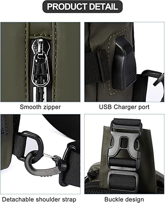 Image of Multi-functional Backpack Cross Sling Bag For Men&Women Shoulder Crossbody Waterproof Sling Backpack Bag with USB Charging Port for Travel Messenger Bag