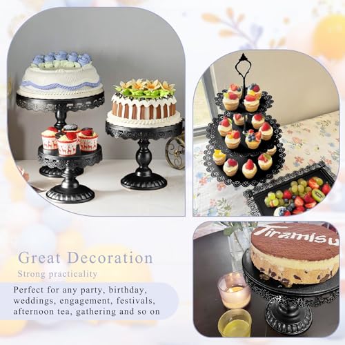 JALANCY Set of 9 Cake Stands Metal Cupcake Stand Set Multiple Styles Candy Fruit Display Tower Dessert Plate Cake Serving Tray for Birthday Party Wedding Anniversary Baby Shower Engagement - Image 6