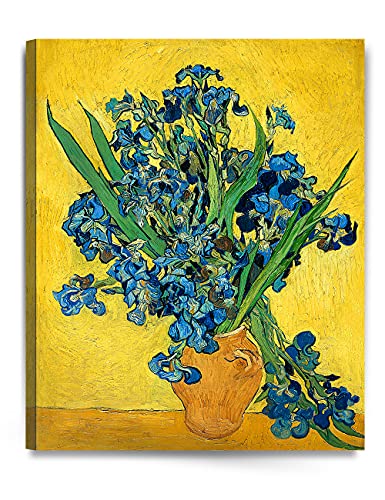 DECORARTS - Irises Vase Flower, Vincent Van Gogh Art Reproduction.