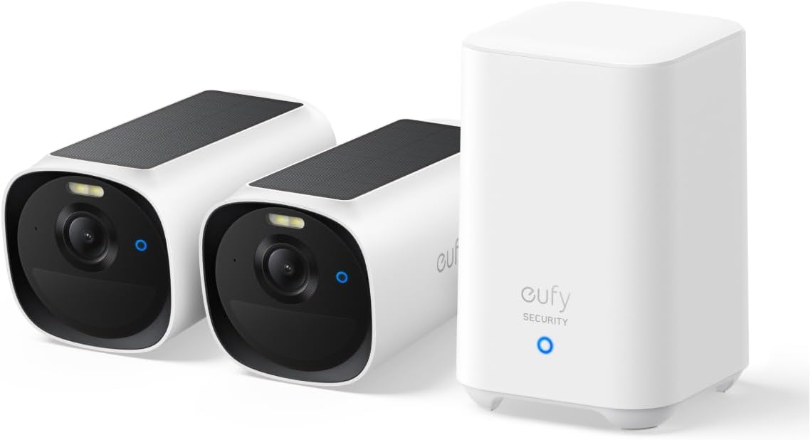 eufy Security eufyCam E40 2-Cam Kit (HomeBase 2), Outdoor Wireless Solar Security Camera, 2K Resolution with Integrated Solar Panel, MaxColor Night Vision, Local Storage, No Monthly Fee eufy Security eufyCam E40 2-Cam Kit (HomeBase 2), Outdoor Wireless Solar Security Camera, 2K Resolution with Integrated Solar Panel, MaxColor Night Vision, Local Storage, No Monthly Fee