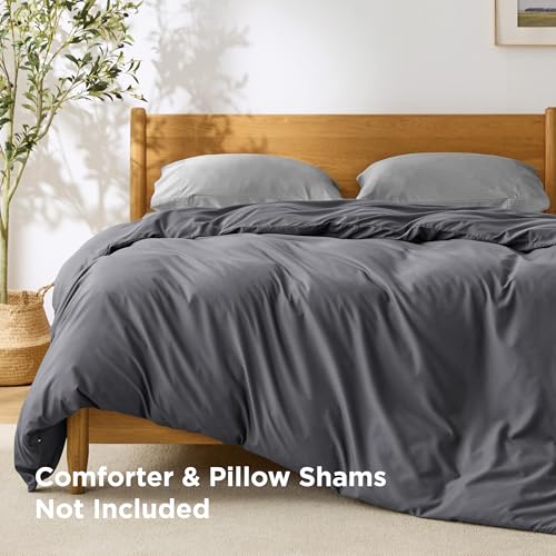 Image of Bedsure Duvet Cover King Size - Only Includes 1 Duvet Cover (104 inchx90 inch), Hotel Luxury Soft Double Brushed All Season Bedding for Kids & Adults, Zipper Closure, Dark Grey (No Comforter, No Pillow Shams)
