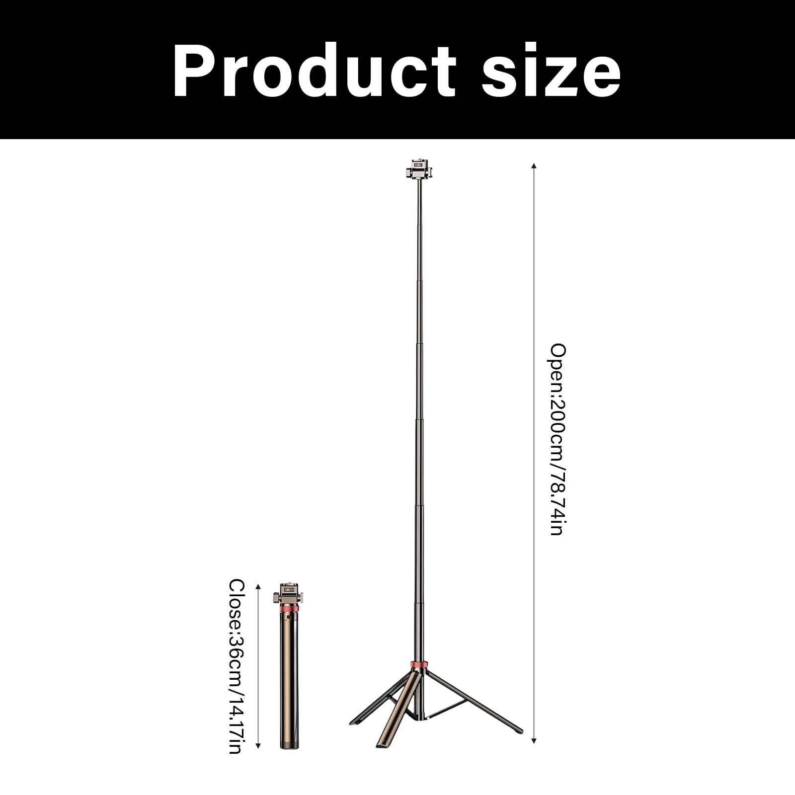 Soporte de aluminio profesional para smartphone, DSLR, altura extrema, 2 m, montaje rápido, herramienta de fotografía, soporte para cámara