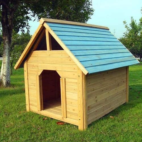 Melko Hundehütte Hundehaus Blockhaus-Stil Haustierhütte Outdoor Hundehöhle aus Holz Hundeschlafplatz für mittelgroße Hunde