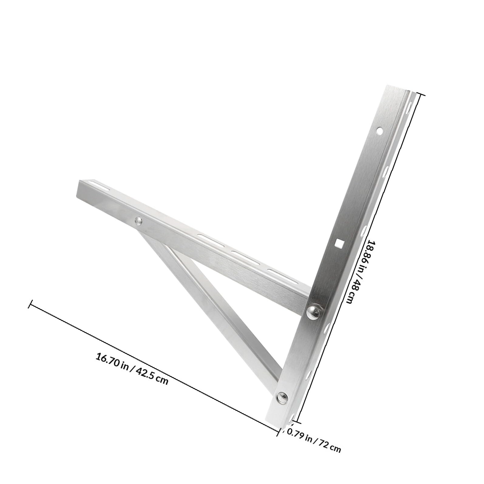 FOMIYES 2 Unidades Soporte Plegable de Acero Inoxidable para Aire Acondicionado 1-1,5 Caballos de Fuerza, Estructura Triangular Reforzada, Soporte de Pared Resistente y Compacto para