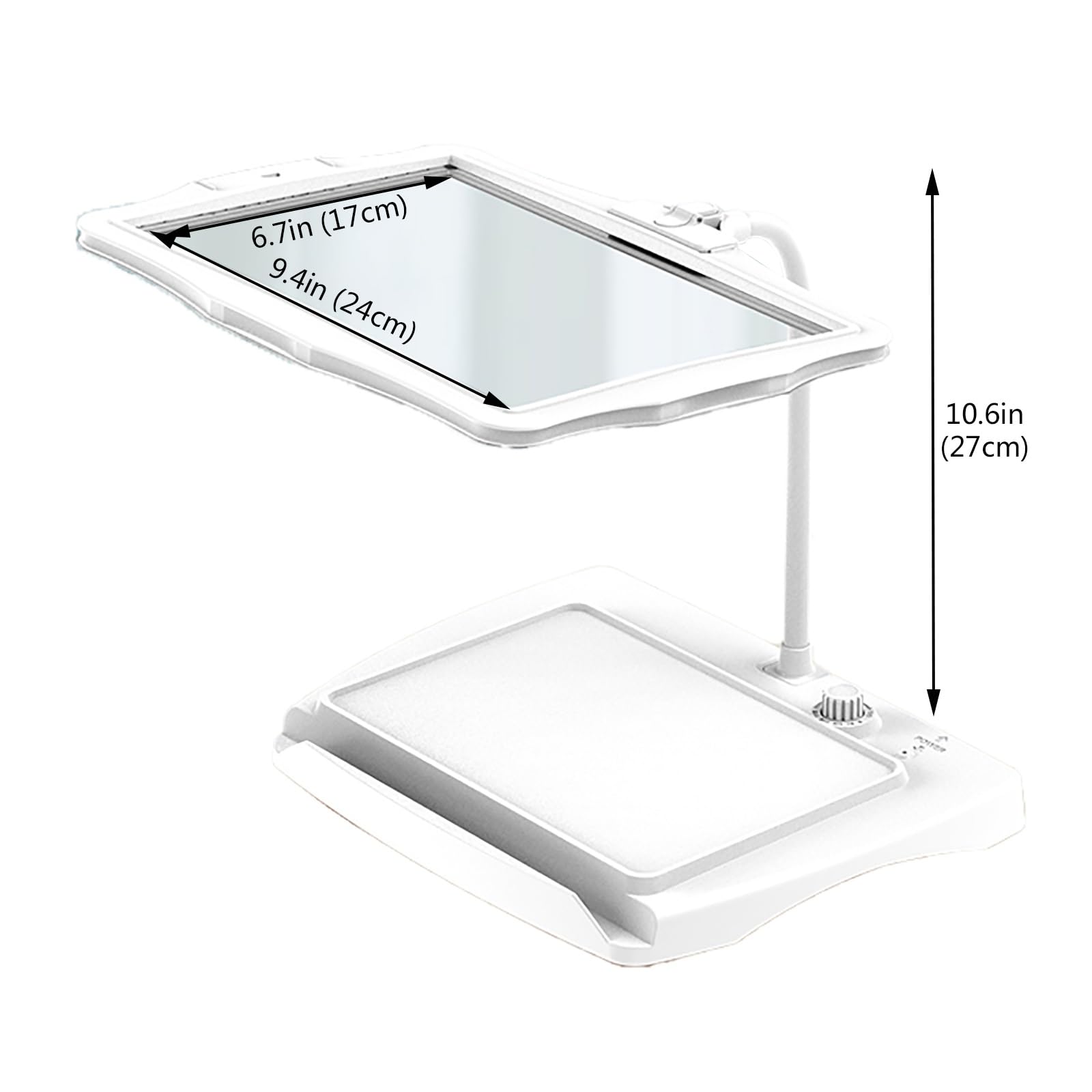 Lupa Digital De Sobremesa para Baja Visión, Pantalla HD De Ayuda Electrónica a La Lectura, Zoom 4X, Atenuación Táctil, Diseño Recargable, para Leer, Escribir, Ver Mapas(Weiß)